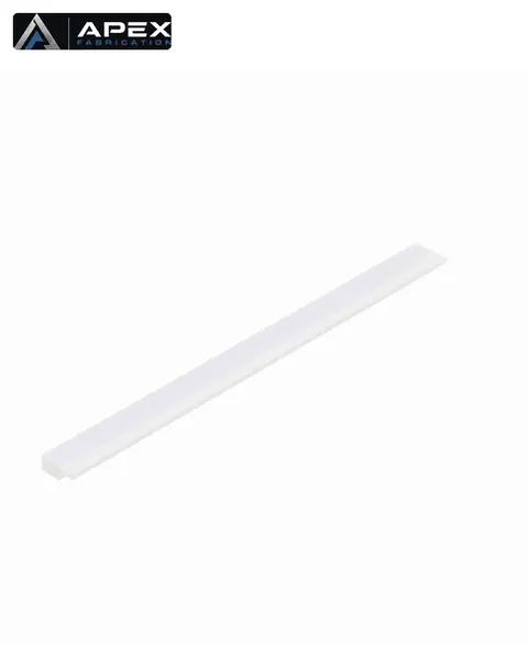 White UHMW J-leg wear strip profile in a 10-ft length — System Plast VG-J100-125T