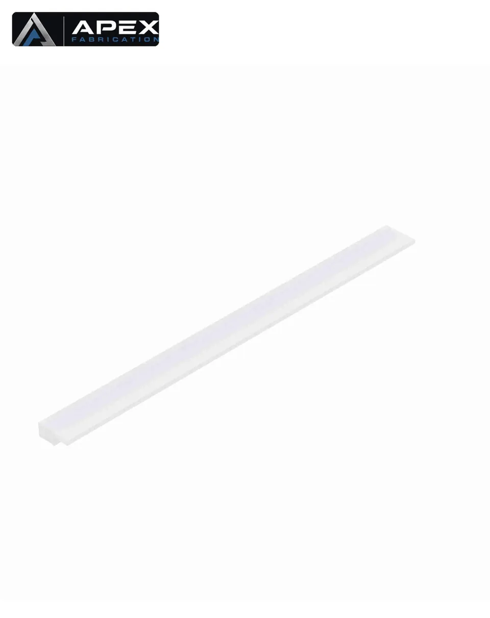 White UHMW J-leg wear strip profile in a 10-ft length — System Plast VG-J100-125T